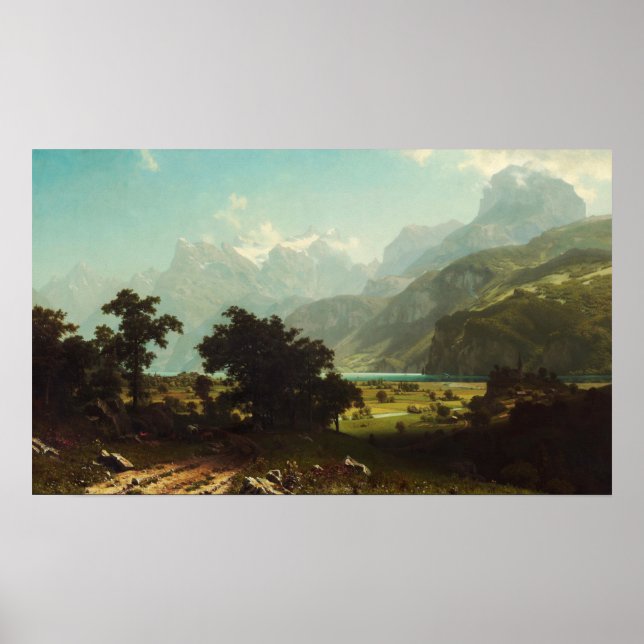 Poster Bierstadt - Lago Lucerne (Frente)
