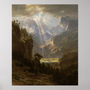 Poster Bierstadt - O Pico 1863 das Montanhas Rochosas Lan
