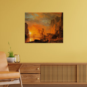 Poster Bierstadt - Pôr do sol nas Montanhas Rochosas,