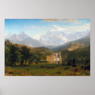 Poster Bierstadt Rocky Mounains Landers Peak Painting