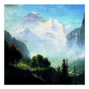 Póster Bierstadt - Staubbach Falls perto de Lauterbrunnen