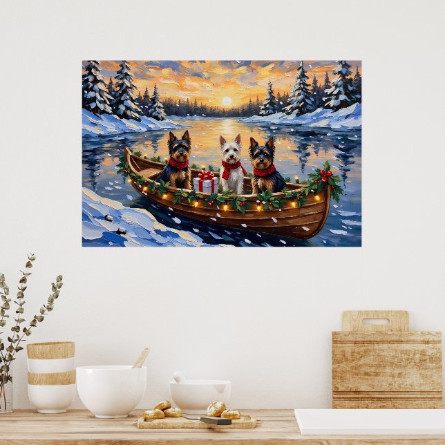 Poster Biewer Terrier Christmas Boat Holiday (Cozinha)