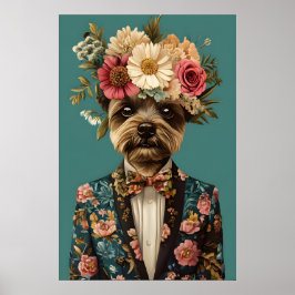 Poster Biewer Terrier In Suit Poster, Biewer Terrier