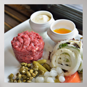 Poster Bife tártaro com legumes e especiarias