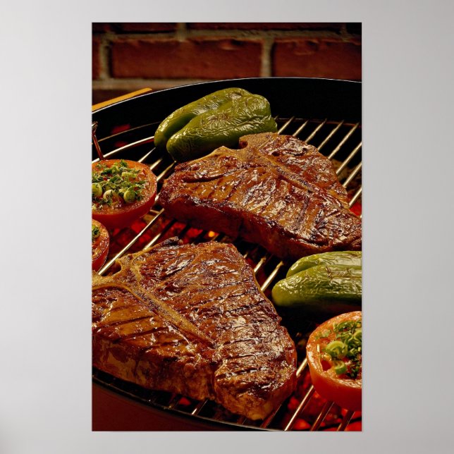 Póster Bifes deliciosos de T-bone (Frente)