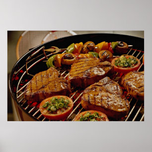 Poster Bifes do lombo grelhados deliciosos