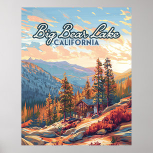 Poster Big Bear Lake California San Bernardino Vintage