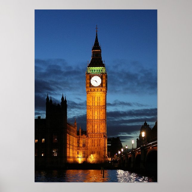 Poster Big Ben à noite (Frente)