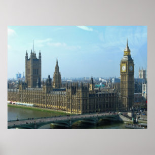 Póster Big Ben e casas do parlamento - Londres