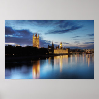Póster Big Ben e Palace de Westminster à noite