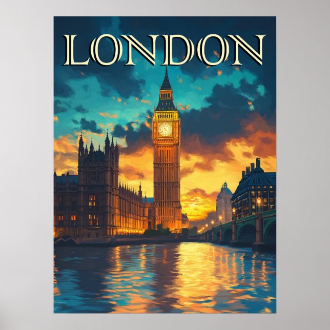 Poster Big Ben, Viagem de Londres (Frente)