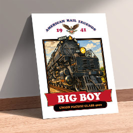Poster Big Boy 4014 Steam Locomotive Retro Illustration