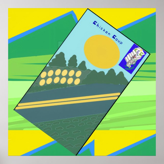 Poster Big Funny Eggs Crossing the Road (Frente)