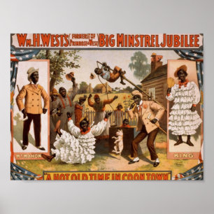 Póster Big Minstrel Jubilee, "A Hot Time in Legal Town"