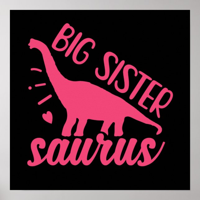 Poster Big Sister Saurus a rosa (Frente)