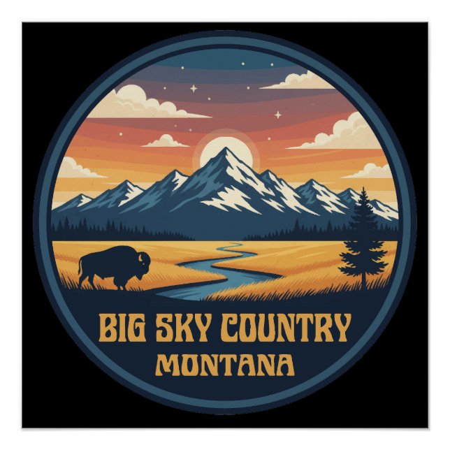 Póster Big Sky Country Montana (Frente)