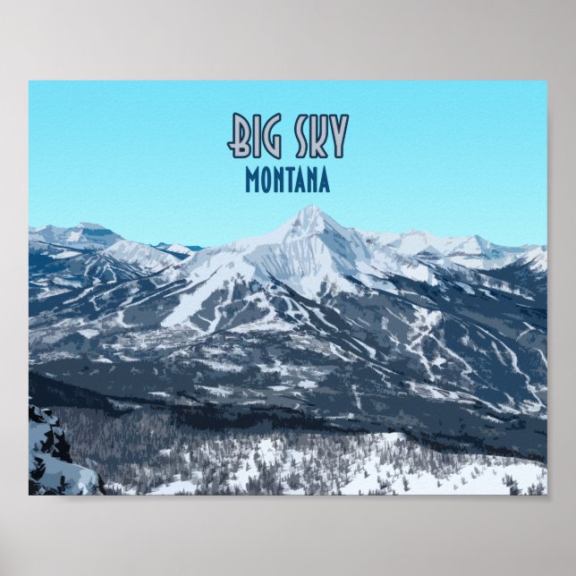 Poster Big Sky Montana Vintage (Frente)