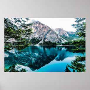 Poster Big Snow Mountain Foto de Montanha Neva