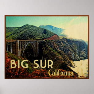 Poster Big Sur California Vintage