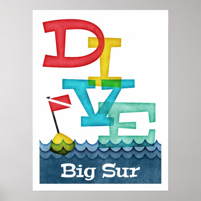 Poster Big Sur Dive - Scuba Colorida (Frente)