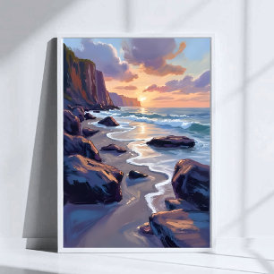 Poster Big Sur, Pintura Artística da Costa da Califórnia