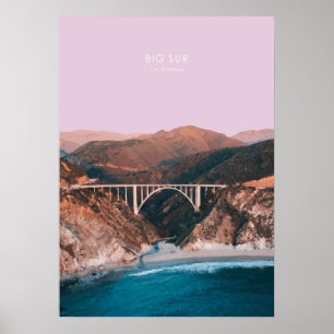 Poster Big Sur, Viagem da Califórnia Trabalho de arte
