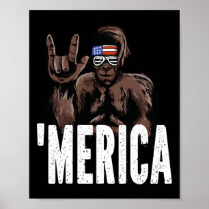 Poster Bigfoot 4° De Julho De Ondas Do Dia Da Independênc
