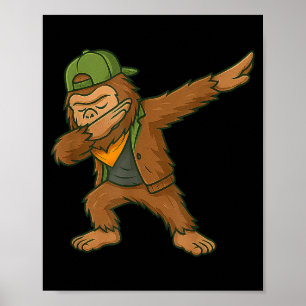 Poster Bigfoot Dab Sasquatch Streetwear Divertido Homens