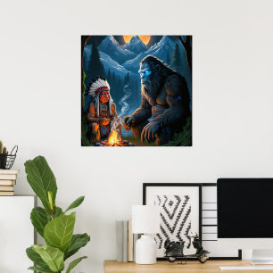 Poster Bigfoot e Chefe Moonlit Forest Gatherin