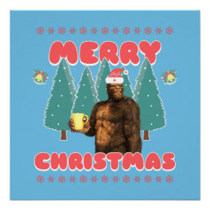Póster Bigfoot Engraçado - Feliz Natal