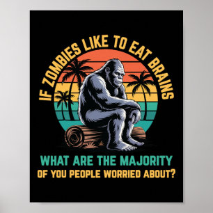 Poster Bigfoot Engraçado Sasquatch Zombies Horror Lover