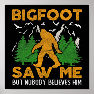Poster Bigfoot Me Viu Forest Sasquatch Yeti