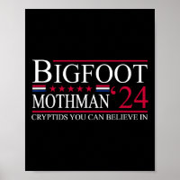 Bigfoot Mothman 2024 Presidente Eleição Engraçada