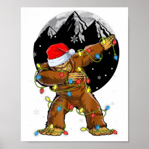 Poster Bigfoot Papais noeis Árvore de Natal Luzes Xmas Ho