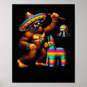 Poster Bigfoot Pinata Cinco De Mayo Mexicano Sasquatch Cr