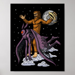 Poster Bigfoot Riding Mothman