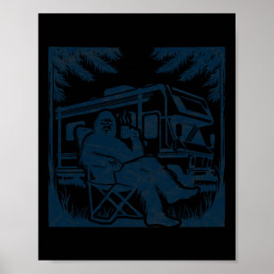 Poster Bigfoot Rv Casa Móvel Camping Sasquatch Campervan 