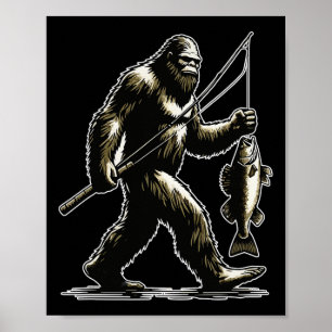 Poster Bigfoot Walleye caçando Angler Sasquatch Walleye F