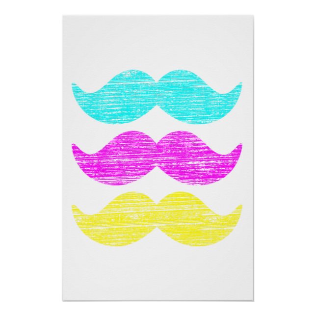 Póster Bigodes CMY (estilo letterpress) (Frente)