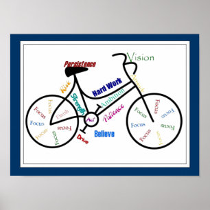 Póster Bike, Bicicleta Personalizar cor, Motivação