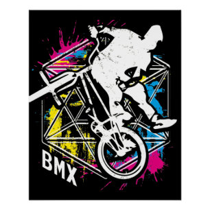 Póster Bike Bmx Vintage - Poster Bmx - Roupa Bmx