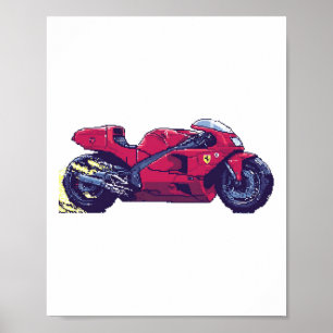 Poster Bike do conceito Ferrari - Adesivo de arte em pixe