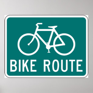 Poster Bike Route Sign