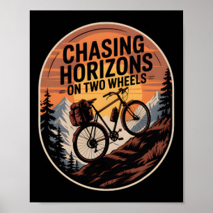 Poster Bikepacking Ciclismo de Montanha ao Ar Livre Perse