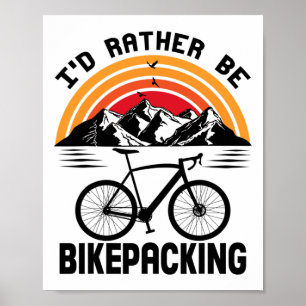 Poster Bikepacking Ciclista De Montanha Ciclismo De Bicic