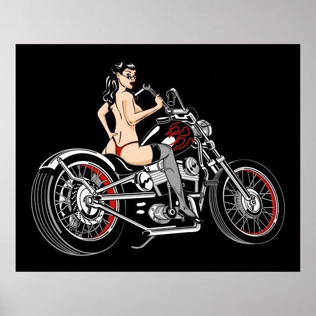 Poster Biker Babe (Frente)