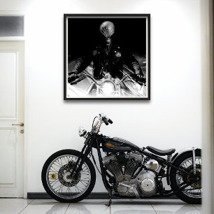 Poster Biker de alienígena (Versão Preta e Branca)
