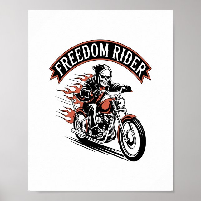 Poster Biker do Cavaleiro FreeDom (Frente)