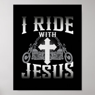 Poster Biker I Ride With Jesus Faith