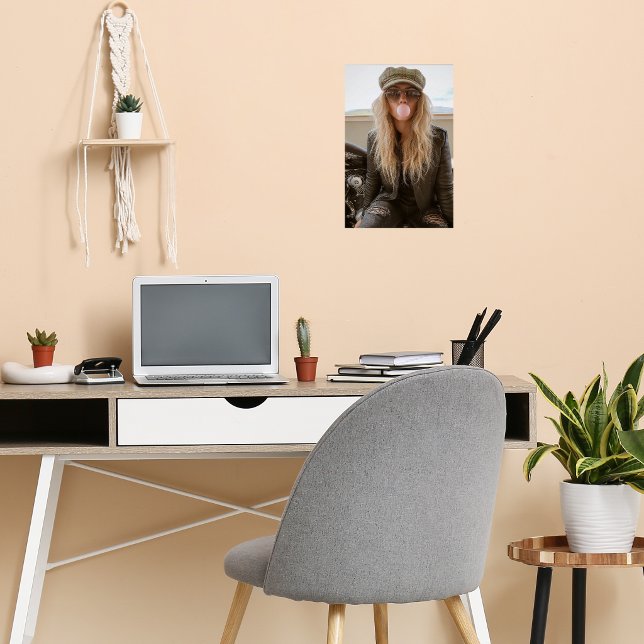 Poster Biker Woman Pink Bubble Gum Bubble Stylish (Criador carregado)